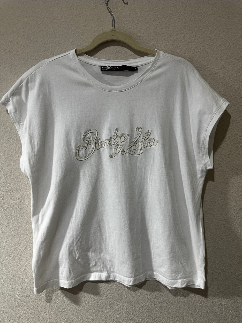 Bimba y Lola White Short Sleeve Logo Tee